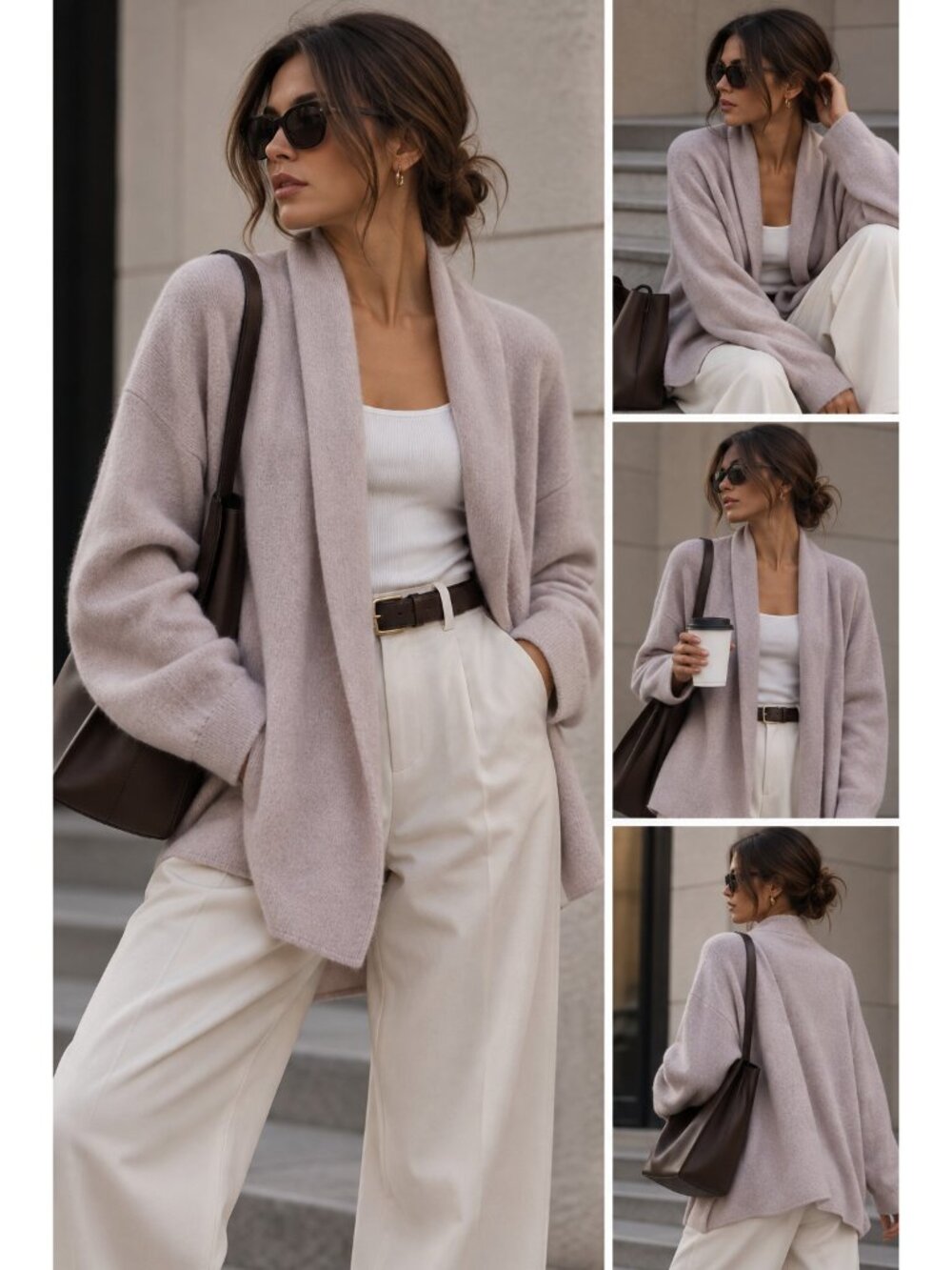 Everlane 100% Cashmere Open Front Cardigan Sweater Blush Pink Size S